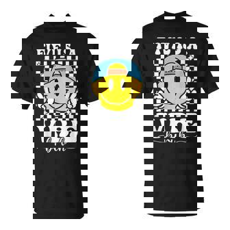 Five Is A Vibe 5Th Birthday Groovy Boys Girls 5 Years Old T-Shirt - Monsterry