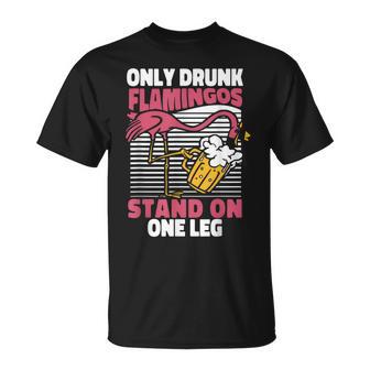 Flamenco Cerveza Pájaro Aves Ave Flamenco Camiseta unisex - Regaloses