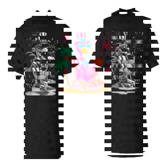 Flamingo 4Th Of July Summer Party American Flamingos Firewor T-Shirt - Thegiftio