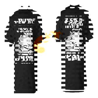 Flemme Humour Petit Chat Je Peux Pas Jeuis En Pyjama T-Shirt - Cadeauxyz