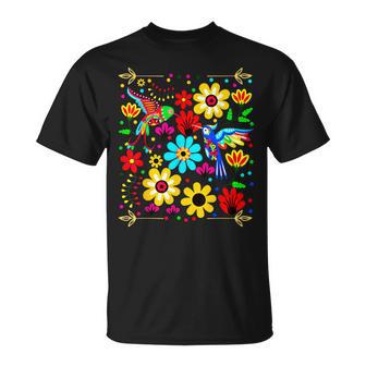Floral Bird Otomi Mexican Style Mexicano Mexicana T-Shirt - Thegiftio UK