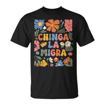 Floral Chinga La Migra Anti Ice Vintage Abolish Ice T-Shirt - Thegiftio UK