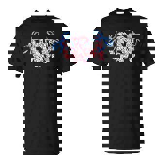 Floral Usa Coquette Bow 4Th Of July America T-Shirt - Monsterry