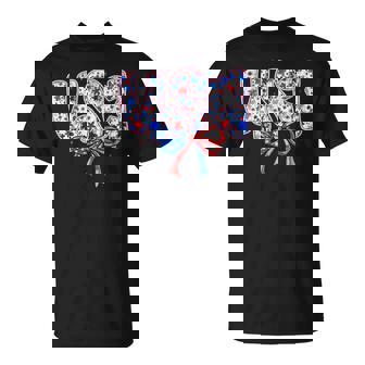 Floral Usa Patriotic American Flag 4Th Of July Girls T-Shirt - Thegiftio UK