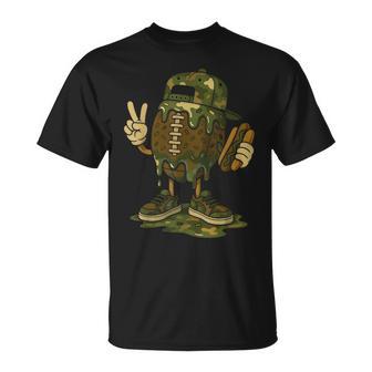Football Drip Camo Boys Football Ice Cream Youth Game Day T-Shirt - Thegiftio UK