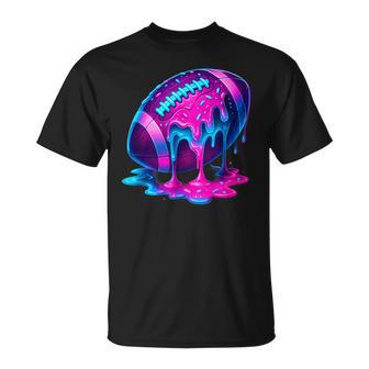 Football Drip Ice Cream For Lineman Wr Qb Rb Sprinkles T-Shirt - Thegiftio UK