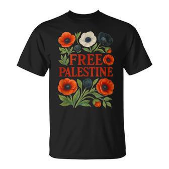 Free Palestine Flower Palestine Clothing Support Gaza T-Shirt - Thegiftio UK
