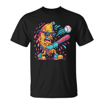 Banana Swinging Baseball Ice Cream Drip Boys T-Shirt - Thegiftio UK