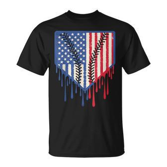 Baseball Drip Boys Ice Cream Patriotic American Flag T-Shirt - Thegiftio UK