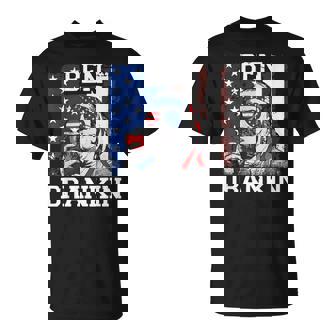 Ben Drankin 4Th Of July Usa Flag Drinking Beer T-Shirt - Monsterry
