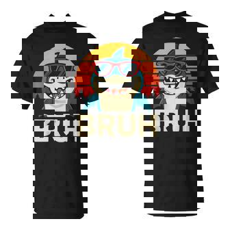 Bruh Shark With Sunglasses Meme T-Shirt - Monsterry