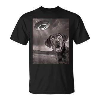 Dog Black Lab Labrador Retriever Ufo Selfie T-Shirt - Thegiftio UK