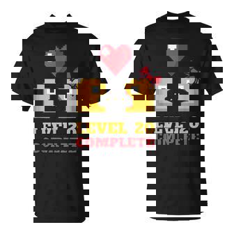 Gamers Nivel 20 Completo 20 Aniversario De Boda Camiseta unisex - Regaloses