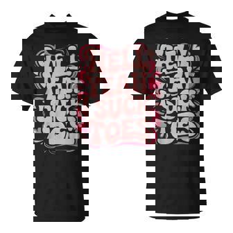 Hell Yeah I Suck Toes Inappropriate Retro Groovy T-Shirt - Thegiftio