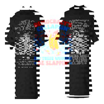 Hot Dog Democracy's Collapsing 4Th July Protest Trump T-Shirt - Monsterry