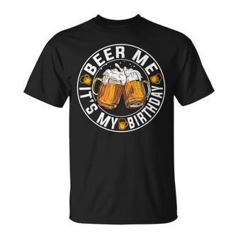 Party Drinking Beer Beer Me It's My Birthday T-Shirt - Thegiftio UK