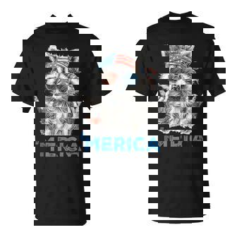 Patriotic Raccoon Rockin Usa Pride 4Th Of July Raccoon T-Shirt - Thegiftio UK