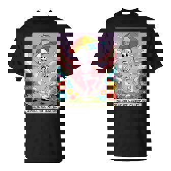 Retro Skeleton Lgbtq Pride Quote Rainbow Umbrella T-Shirt - Monsterry