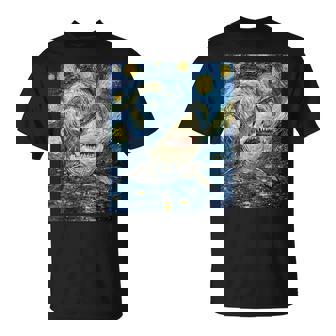 Shark Van Gogh Style Starry Night T-Shirt - Thegiftio