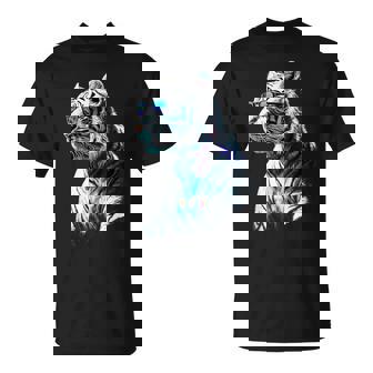 Gafas Deol De Tigre Blanco Colorido Arte Animal Tigre Camiseta unisex - Regaloses