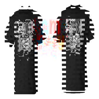 Game Day Baseball Coquette Mama Checkered Mother's Day T-Shirt - Seseable
