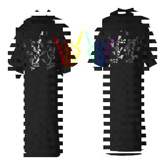 Gay Pride Month Rocker Skeleton Lgbtq Ally Rainbow Women T-Shirt - Thegiftio