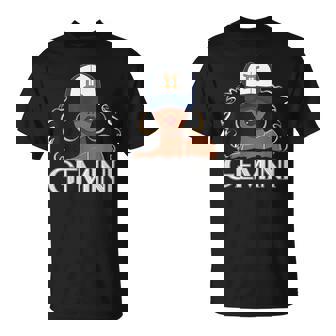 Gemini Queen Black Woman Cap Zodiac Sign Birthday T-Shirt - Monsterry