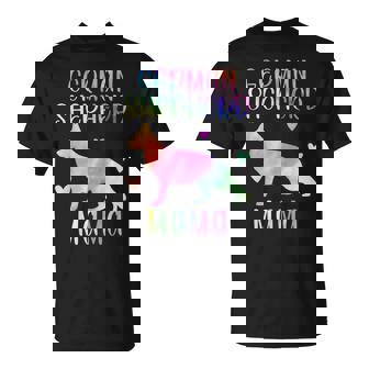 German Shepherd Mama German Shepherd Mom Rainbow Watercolor T-Shirt - Monsterry