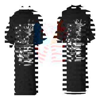 Giraffe Love 4Th Of July Usa Flag Giraffe Women T-Shirt - Thegiftio UK