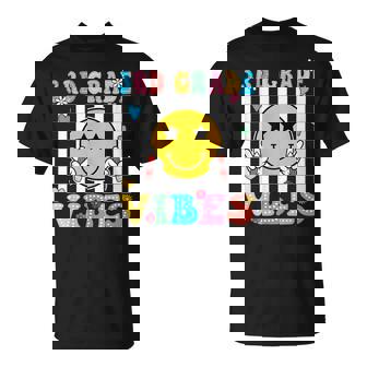Girls 3Rd Grade Vibes Smile Face Back To School Third Grade T-Shirt - Thegiftio