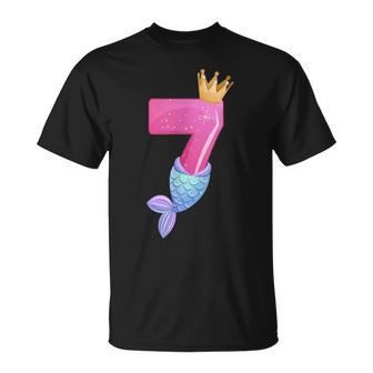 Girls 7 Years Mermaid Fin Number 7 Maglietta - Novitaregali