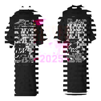 Girls Little Miss Kindergarten Grad 2025 Coquette Graduation T-Shirt - Thegiftio UK