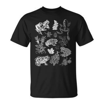 Goblincore Frog & Plants Aesthetic Figura Decorativa Color Blanco Camiseta unisex - Regaloses