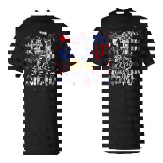 God Bless America Fireworks Patriotic Christian 4Th Of July T-Shirt | Mazezy