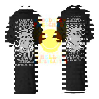 Goodbye Preschool Hello Kindergarten Last Day Of Preschool T-Shirt | Mazezy