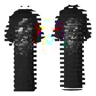 Gorilla Monkey グラフィック アニマルアート サングラス ゴリラ Tシャツ - Kawaiitshirt