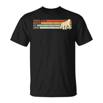 Gorillas Keep Meane Animal レディース ゴリラ ヴィンテージ 男性用 Tシャツ - Kawaiitshirt