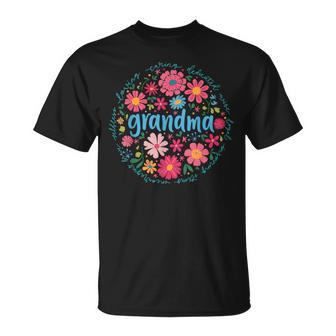 Grandma For Grandma Wildflower Floral Women T-Shirt - Monsterry