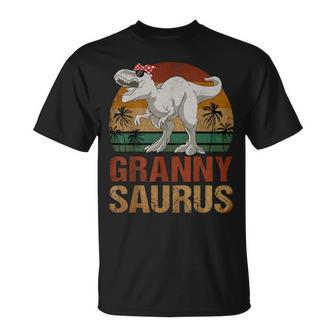 Grannysaurus T Rex Dinosaur Granny Saurus Retro Mother's Day T-Shirt - Monsterry
