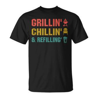 Grilling Bbq Grillin Chillin & Refilling T-Shirt - Thegiftio UK