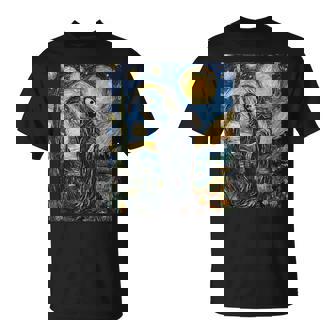 Grim Reaper Skeleton Van Gogh Style Starry Night T-Shirt - Thegiftio