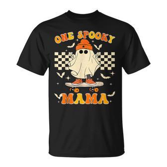 Groovy Boo One Spooky Mama First Halloween Birthday Boy T-Shirt - Thegiftio