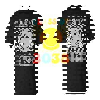 Groovy Class Of 2038 Kindergarten Grow With Me Graduation T-Shirt - Monsterry