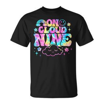 Groovy On Cloud Nine 9 Year Old 9Th Birthday Girl Tie Dye T-Shirt - Thegiftio UK