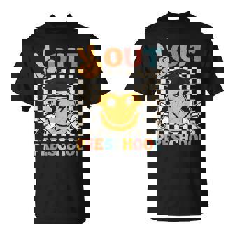 Groovy Peace Out Preschool Graduation Smile Last Day School T-Shirt - Monsterry