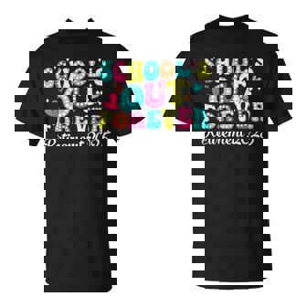 Groovy School's Out Forever Retirement 2025 Retired Teacher T-Shirt | Mazezy