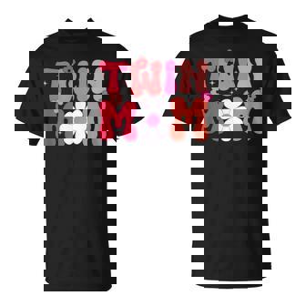 Groovy Twin Mama Mother's Day For New Mom Of Twins T-Shirt - Monsterry
