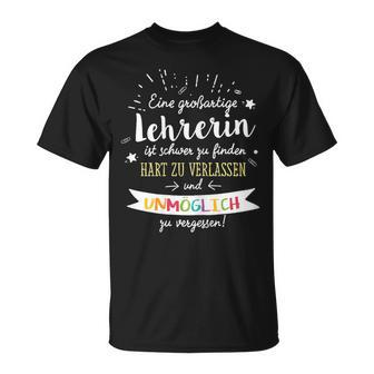 Großartige Lehrerin Geschenk Abschied Gymnasium T-Shirt - Geschenkecke