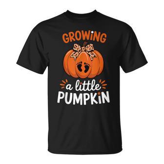 Growing A Little Pumpkin Thanksgiving Pregnancy Happy Fall T-Shirt - Thegiftio UK