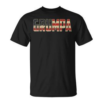 Grumpa Bold Patriotic American Flag Father’S Day Grumpa T-Shirt - Thegiftio UK